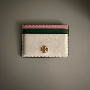Tory Burch Blue, Green, and Pink Card Holder